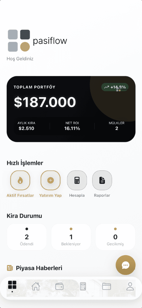 Pasiflow App Dashboard